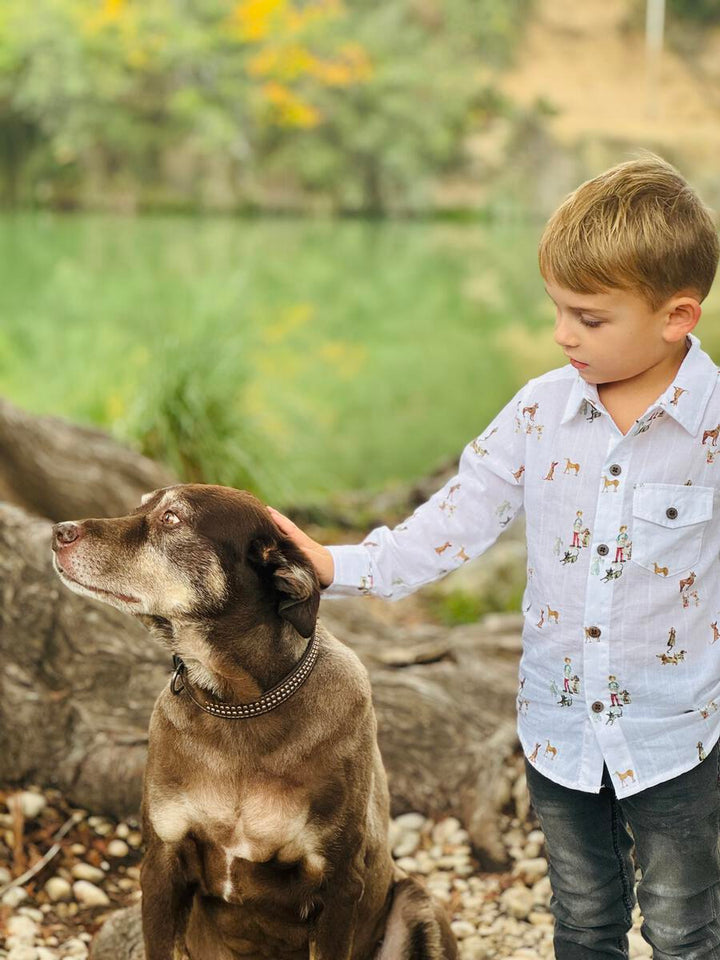 Me & Henry Henry Long Sleeve Shirt model dog