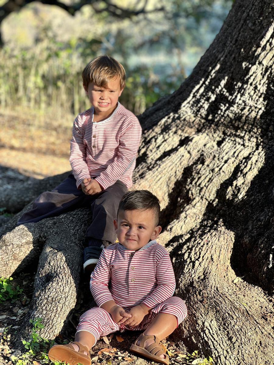 Me & Henry Mascot Henley Shirt model