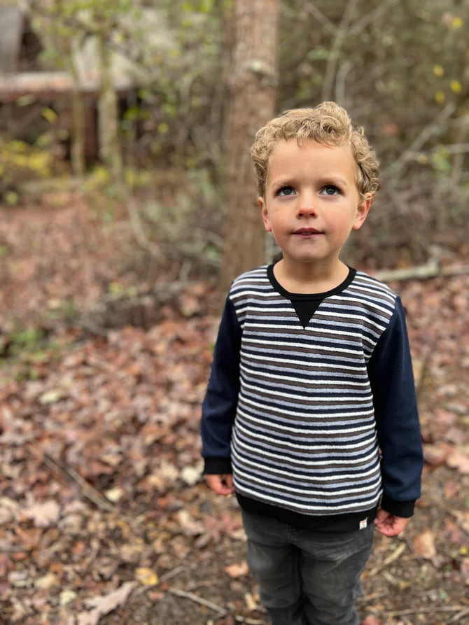 Me & Henry Obion Striped Sweatshirt model