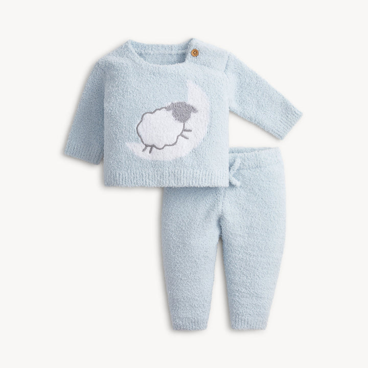 Blue Sheep Chenille Set