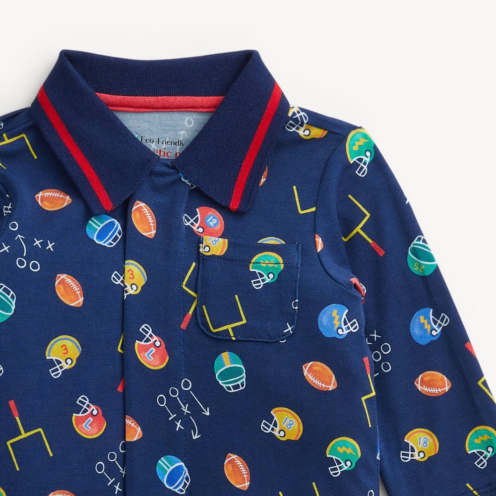 Magnetic Me First Fun Down Polo Romper close