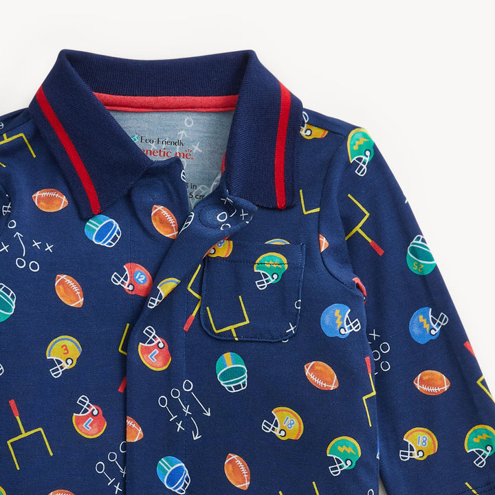 Magnetic Me First Fun Down Polo Romper open