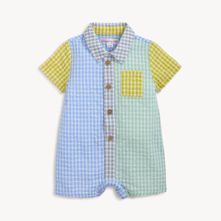 Magnetic Me Multi Gingham Short Romper