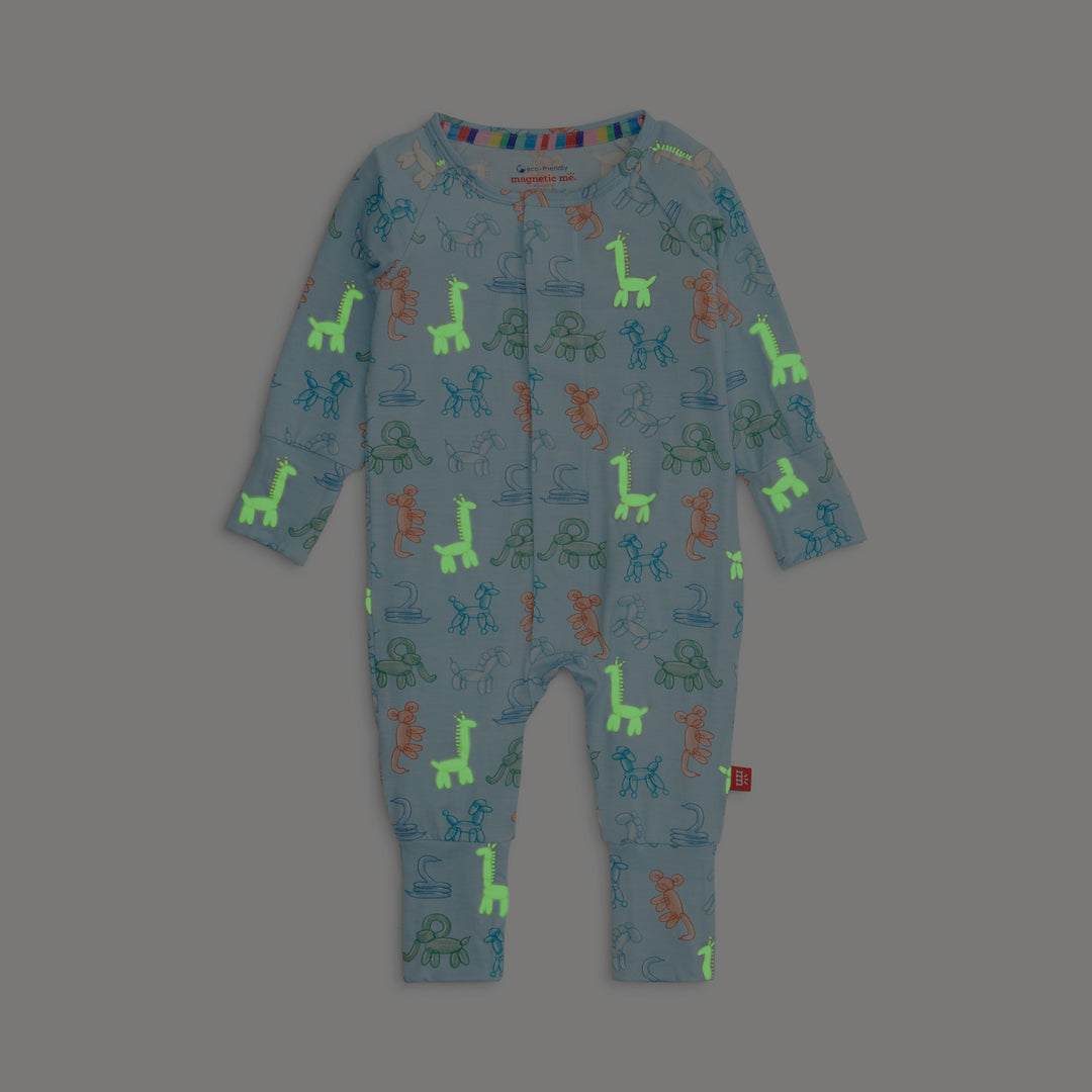 Magnetic Me Party Animals Glow in the Dark Footie glowing