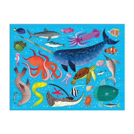 Mudpuppy Ocean Life Puzzle to Go completed