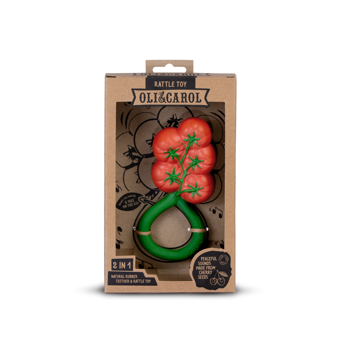 Oli & Carol Tomato Rattle Toy box