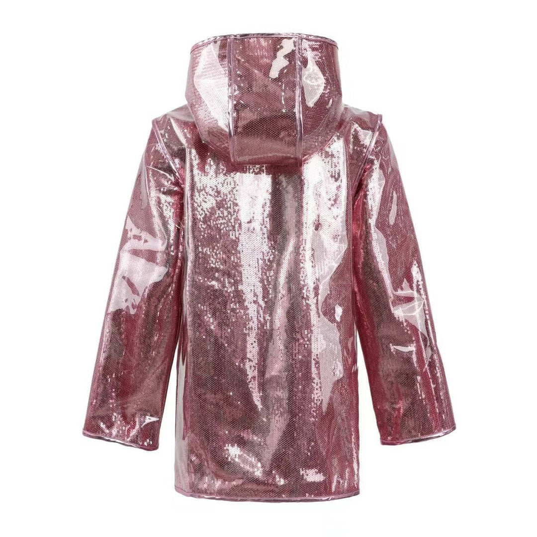 Rose Sequin Rain Jacket