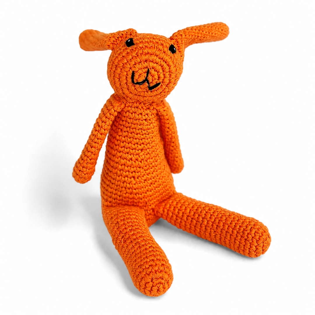 Pebble Child Knitted Orange Bunny