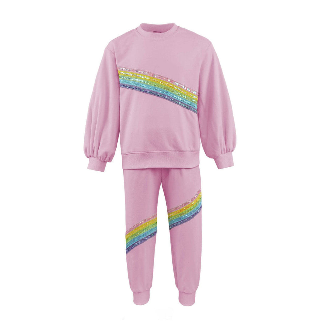 Lola & The Boys Pink Rainbow Stripe Set