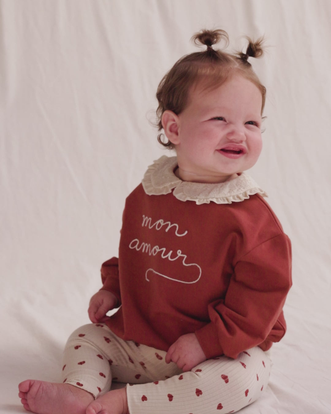 Quincy Mae Mon Amour Collared Sweatshirt video