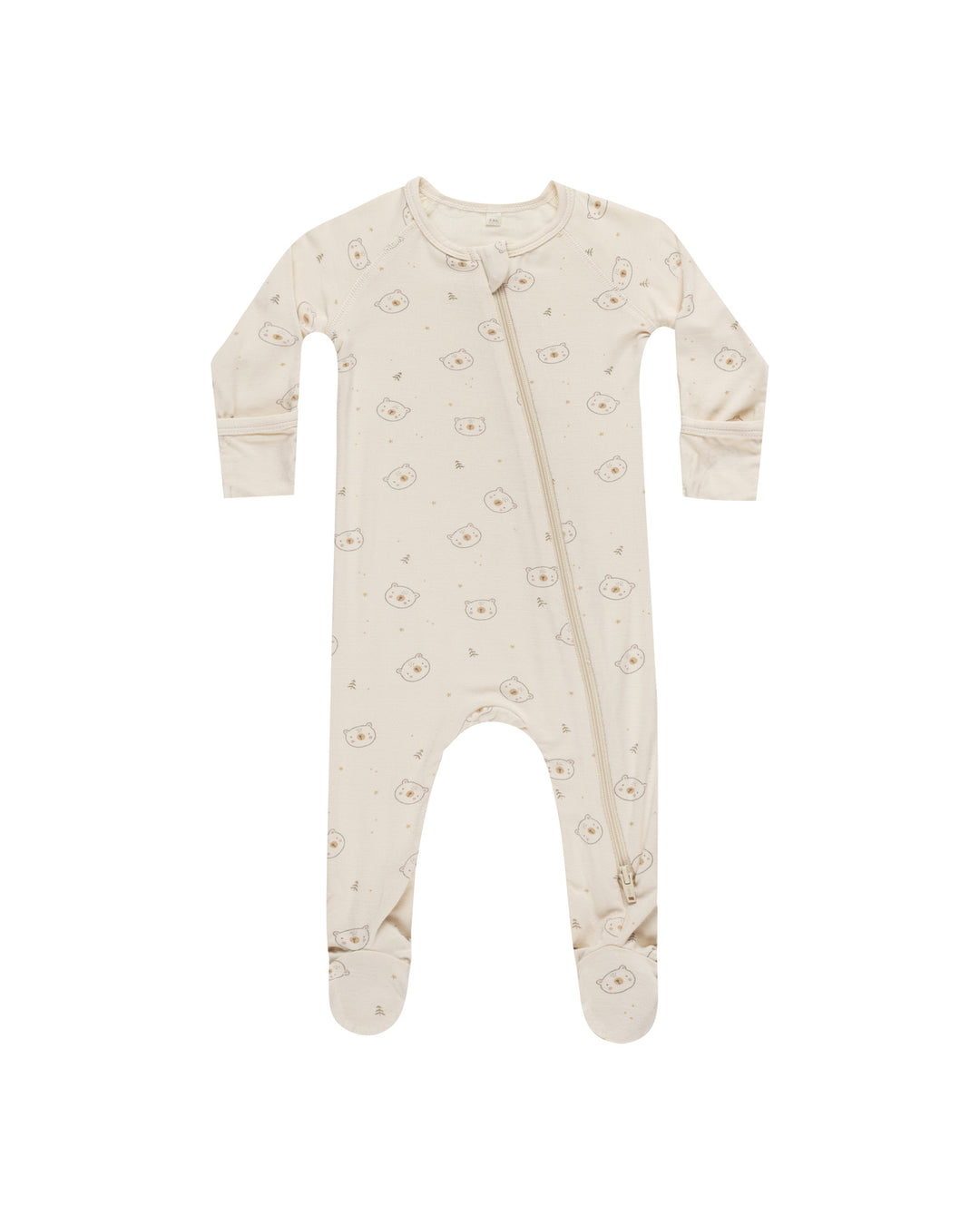 Quincy Mae Bears Bamboo Zip Footie