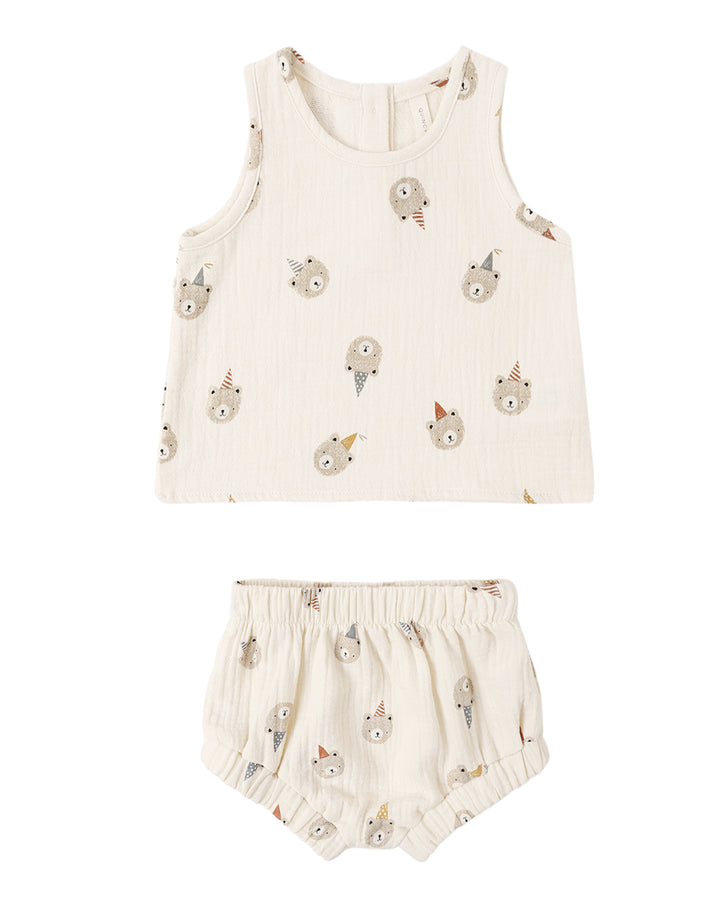 Quincy Mae Party Bears Tank Set