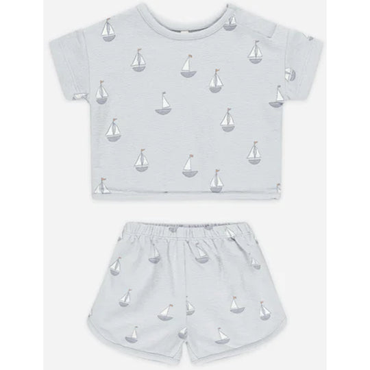 Quincy Mae Sailboats 2pc Short Set