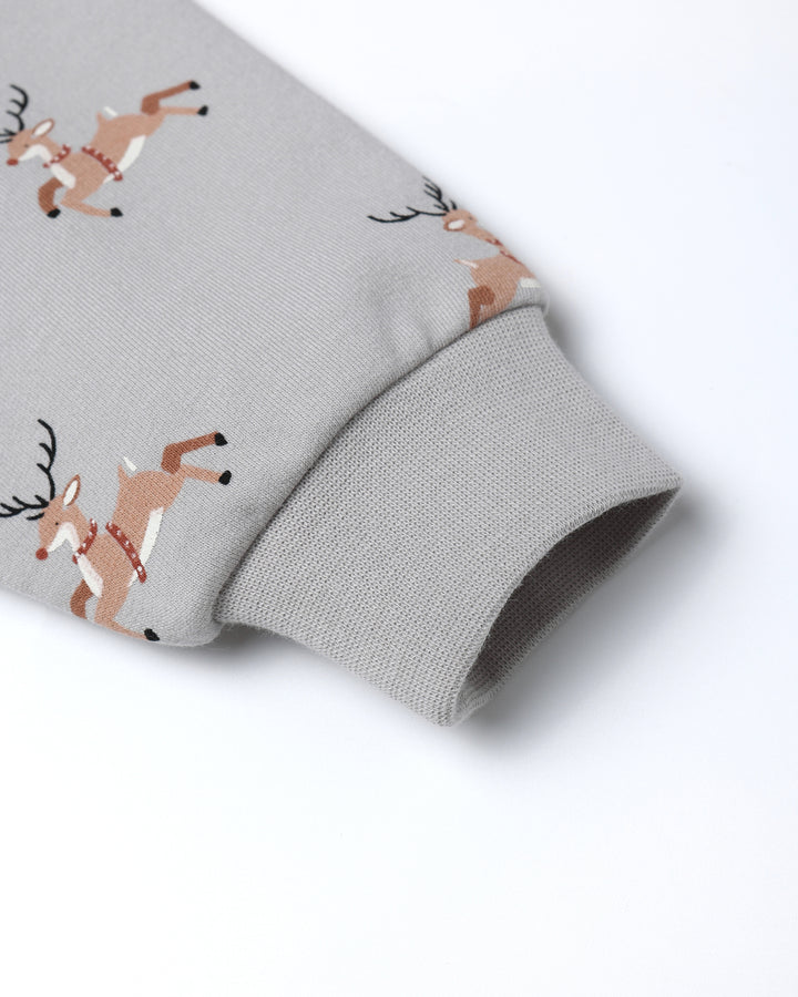 Quincy Mae Reindeer Relaxed Sweatshirt detail