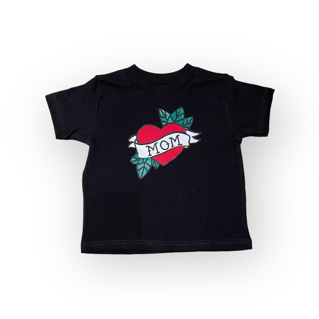 Mom Tattoo Tee in Black