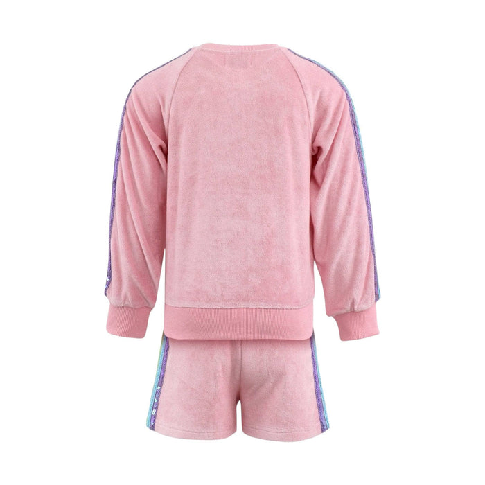 Lola  & The Boys Rainbow Sequin Stripe Short Set back