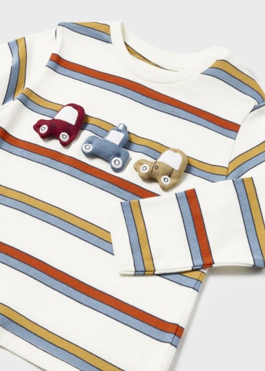 Mayoral Striped t-shirt with cars detail