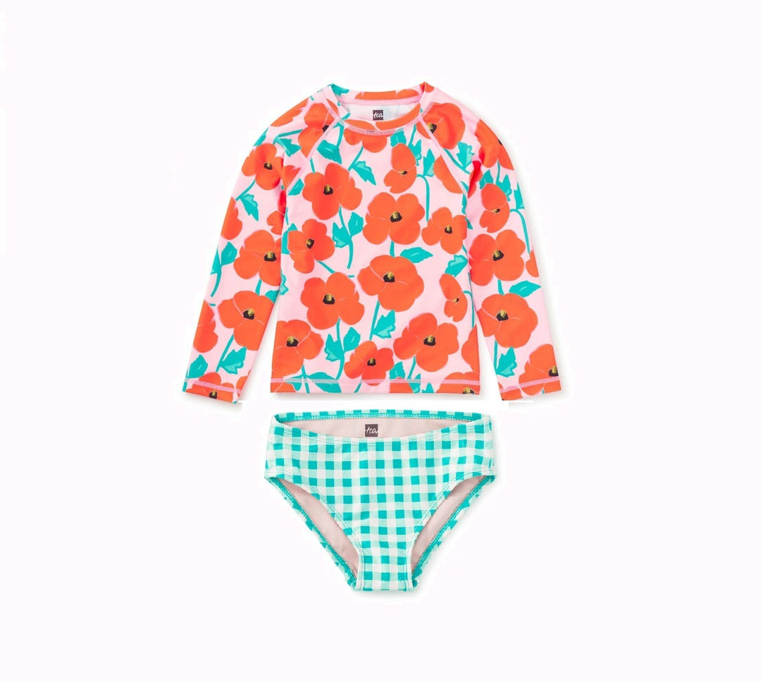 Tea Collection Poppy Poppies Rash Guard Set