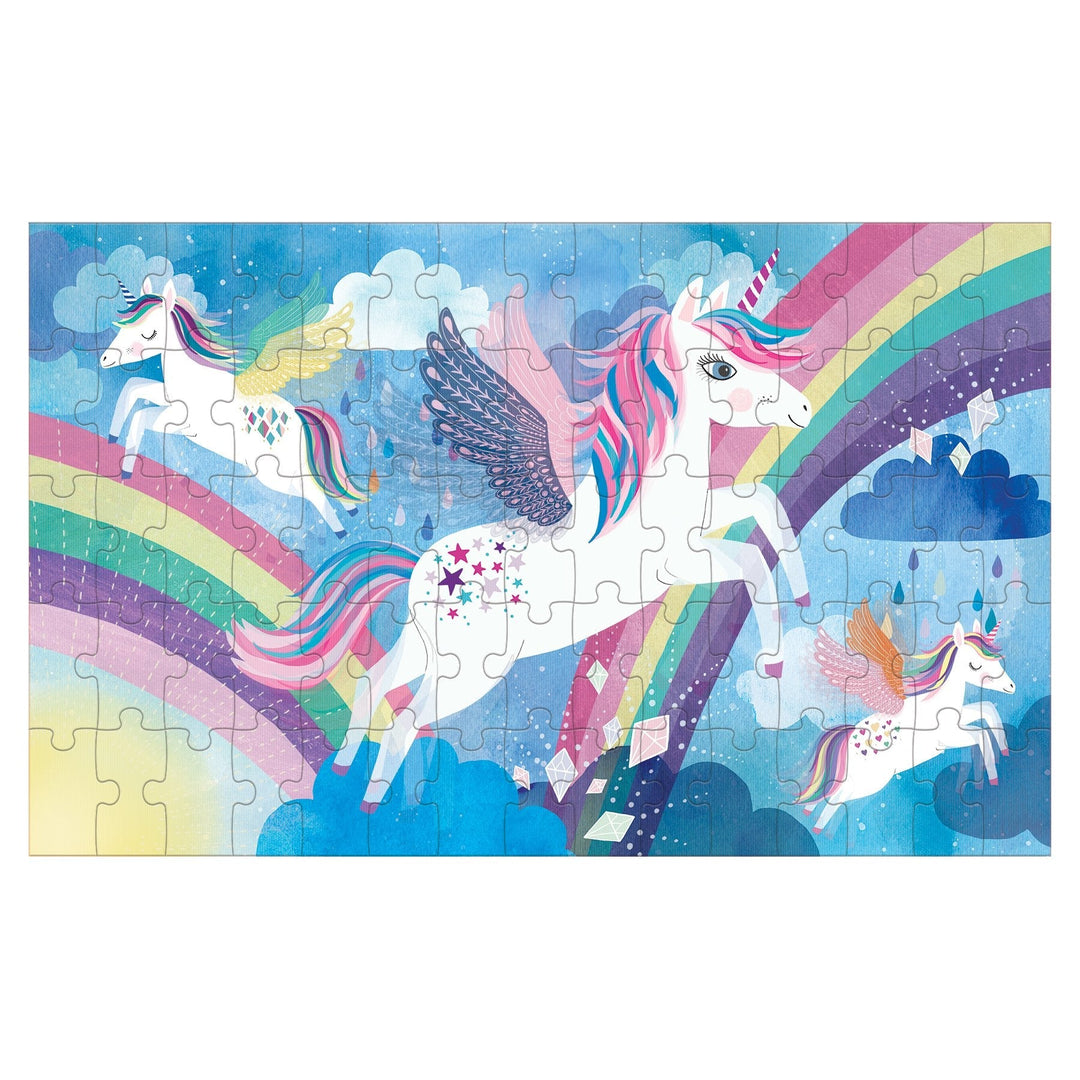Mudpuppy Unicorn Magic 75 Piece Lenticular Puzzle rainbow