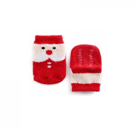 Fuzzy Santa Holiday Christmas Socks