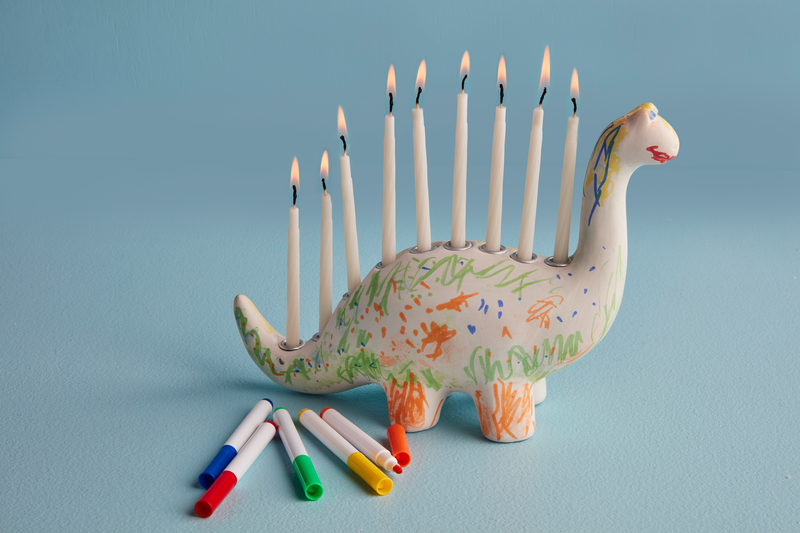 Mud Pie Color-Me Menorah-Saurus Set lifestyle