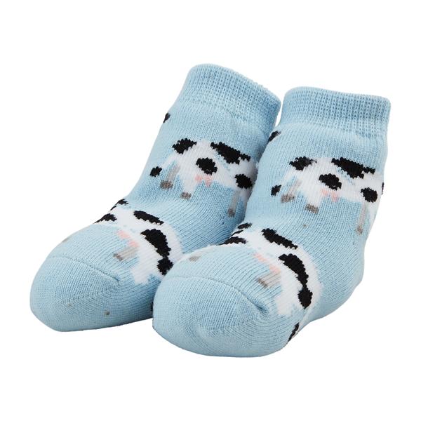 Mud Pie Cow Socks rattle print