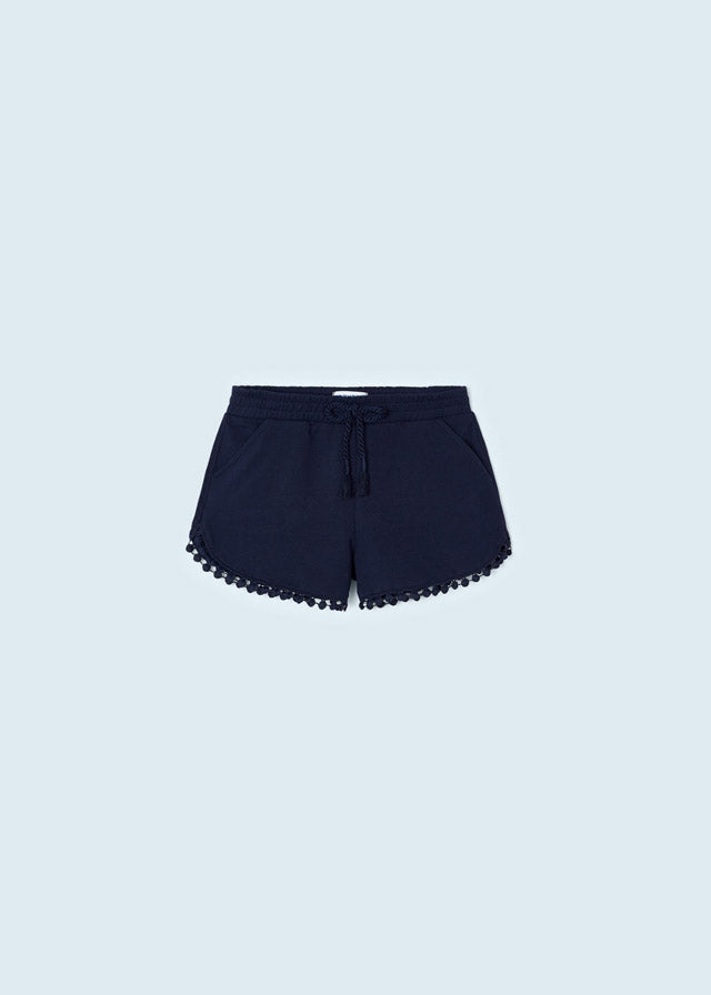 Mayoral Pompom Shorts in Navy