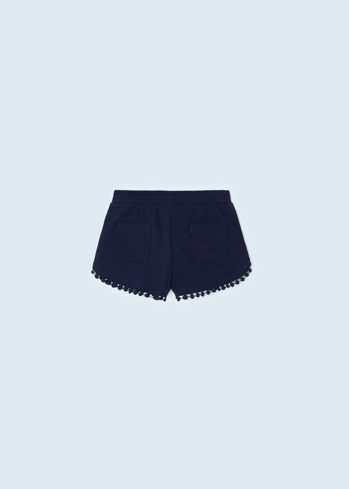 Mayoral Pompom Shorts in Navy back