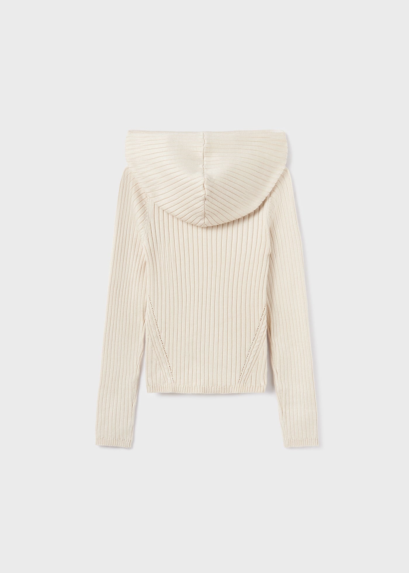 Ribbed Zip Up Cardigan in Oat