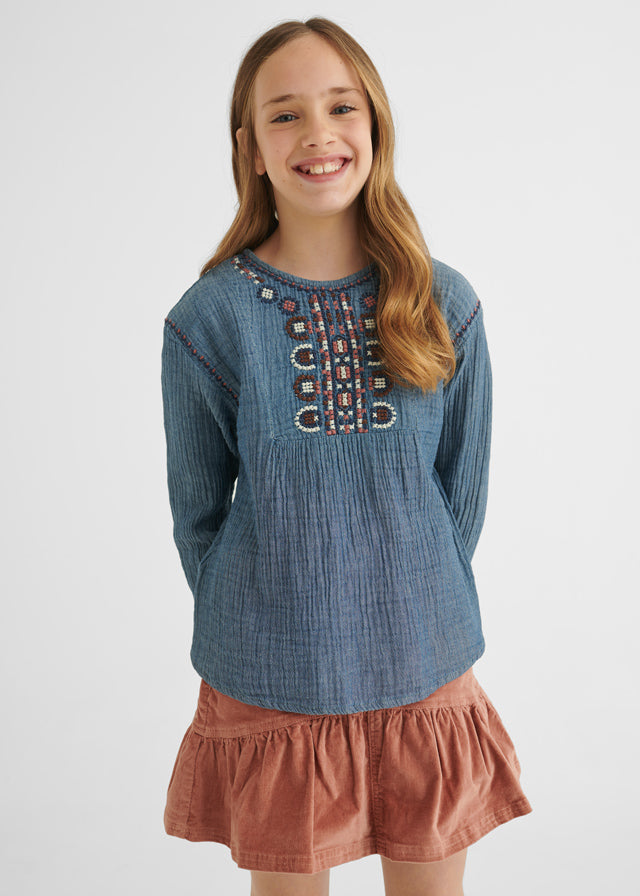 Gauze Embroidered Tunic