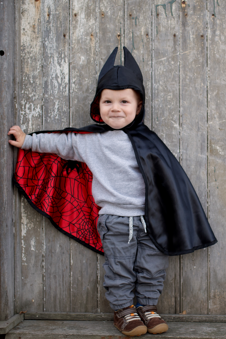 Spider/Bat Reversible Baby Cape Set