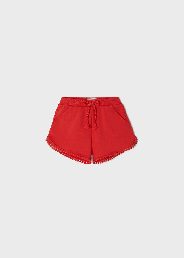 Mayoral Pompom Shorts in Red