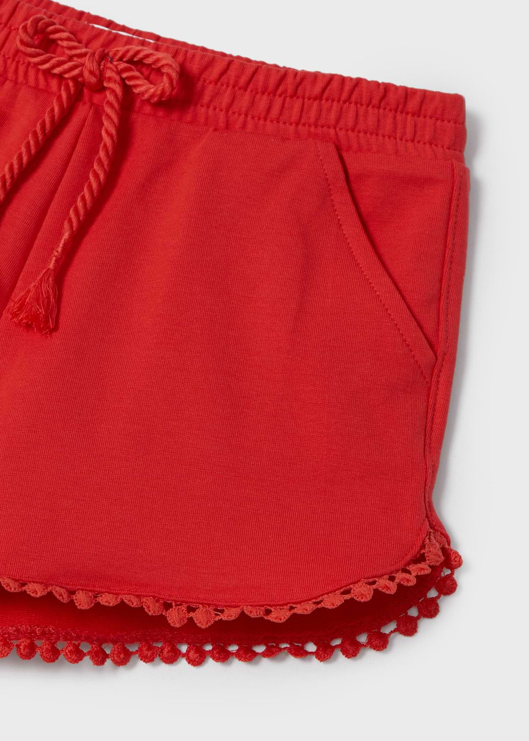 Mayoral Pompom Shorts in Red detail