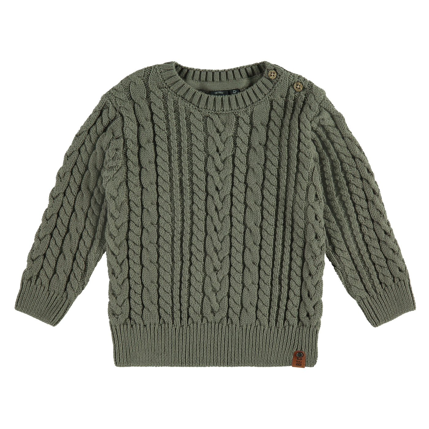 Cable Pullover in Moss