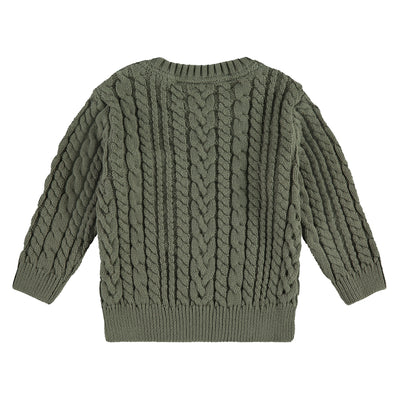 Cable Pullover in Moss