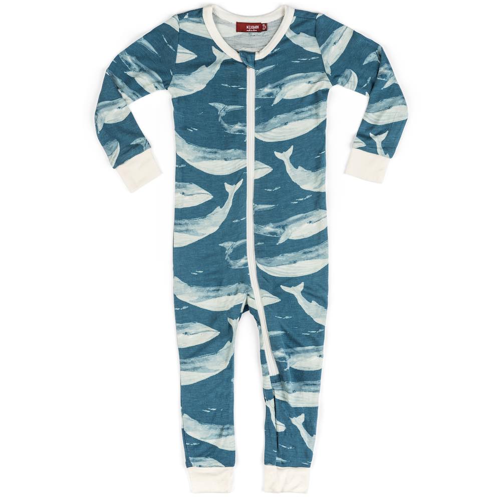 Blue Whale Zipper Pajamas