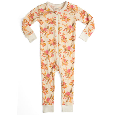 Vintage Floral Zipper Pajamas