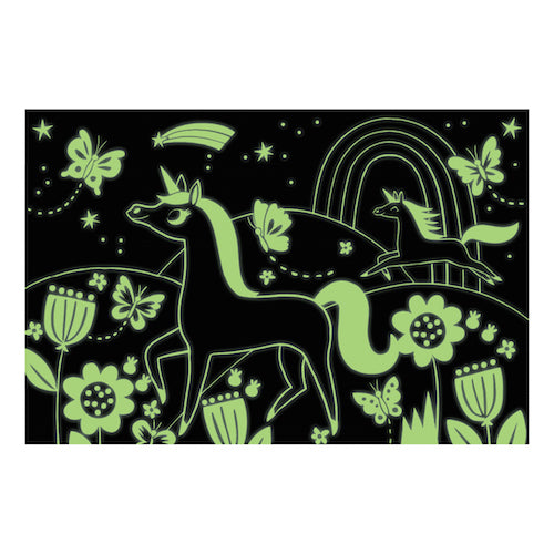 Mudpuppy Unicorn Glow in Dark Puzzle glowing