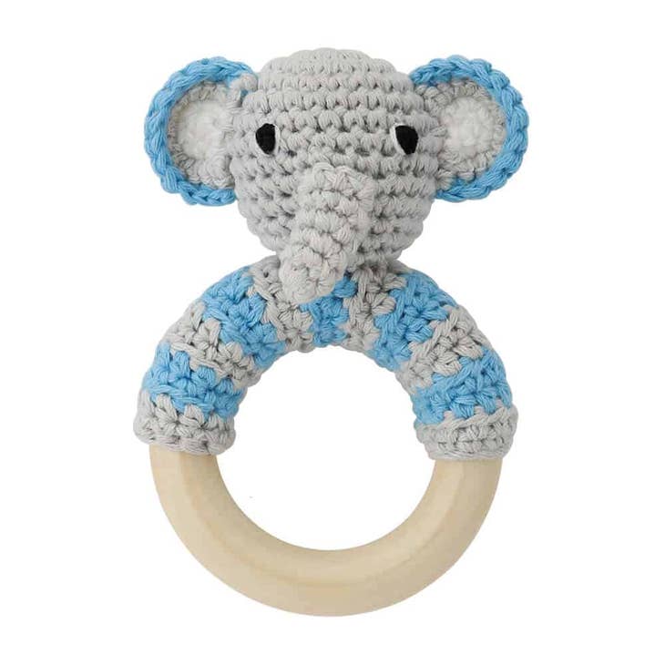 Jumbo Blue Elephant Grasping Toy