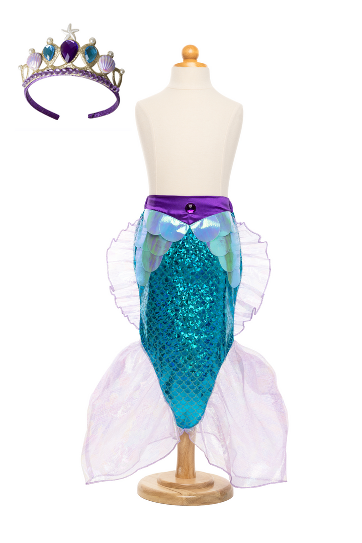 Great Pretenders Mermaid Glimmer Teal Skirt and Headband Set