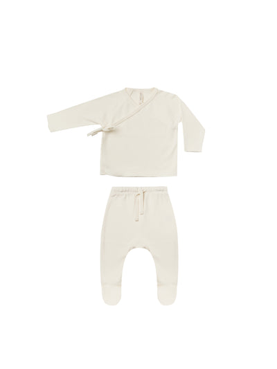 Qunicy Mae Wrap Top & Pant Set in ivory