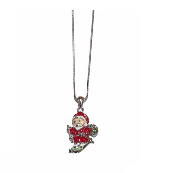 Santa Ski Necklace