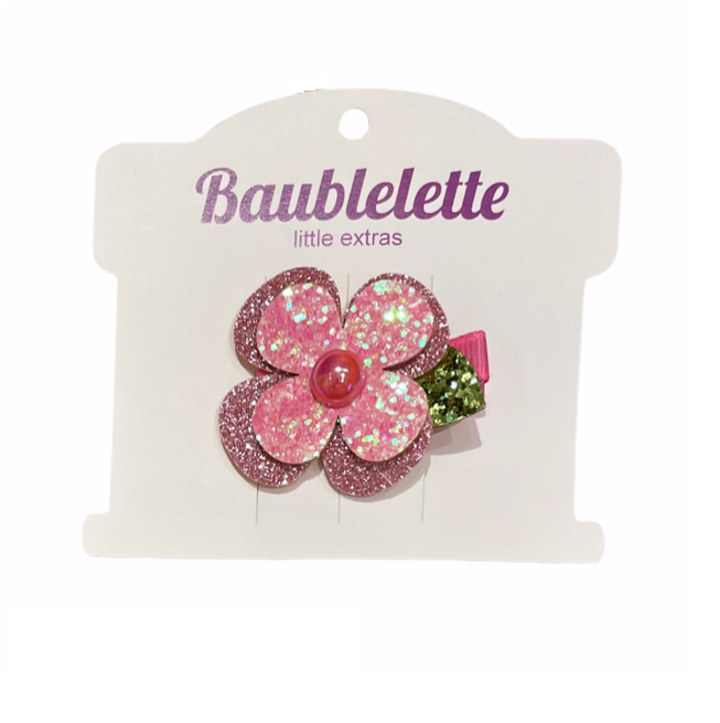 Glitter Poppy Clip