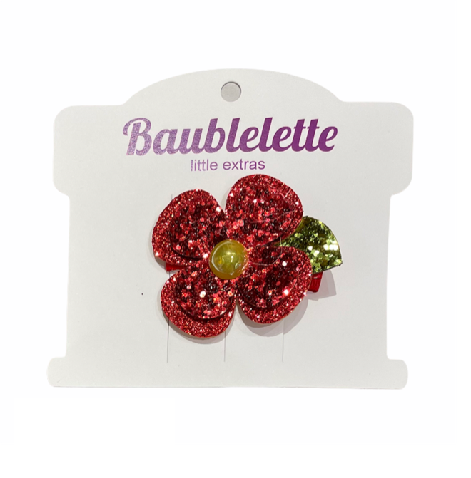 Glitter Poppy Clip