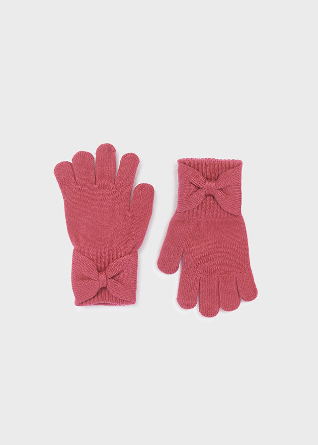 Bow Gloves in Raspberry