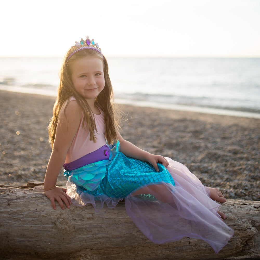 Great Pretenders Mermaid Glimmer Teal Skirt and Headband Set model