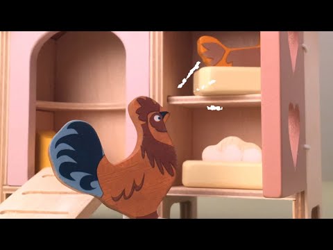 Tender Leaf Toys Chicken Coop action