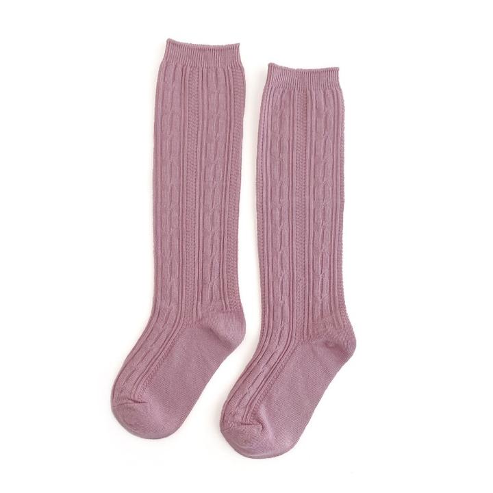 Knee Hi Socks in Steel Dusty Rose