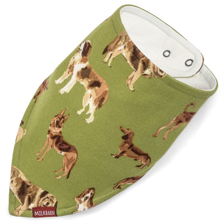 Milkbarn Green Dog Kerchief Bib