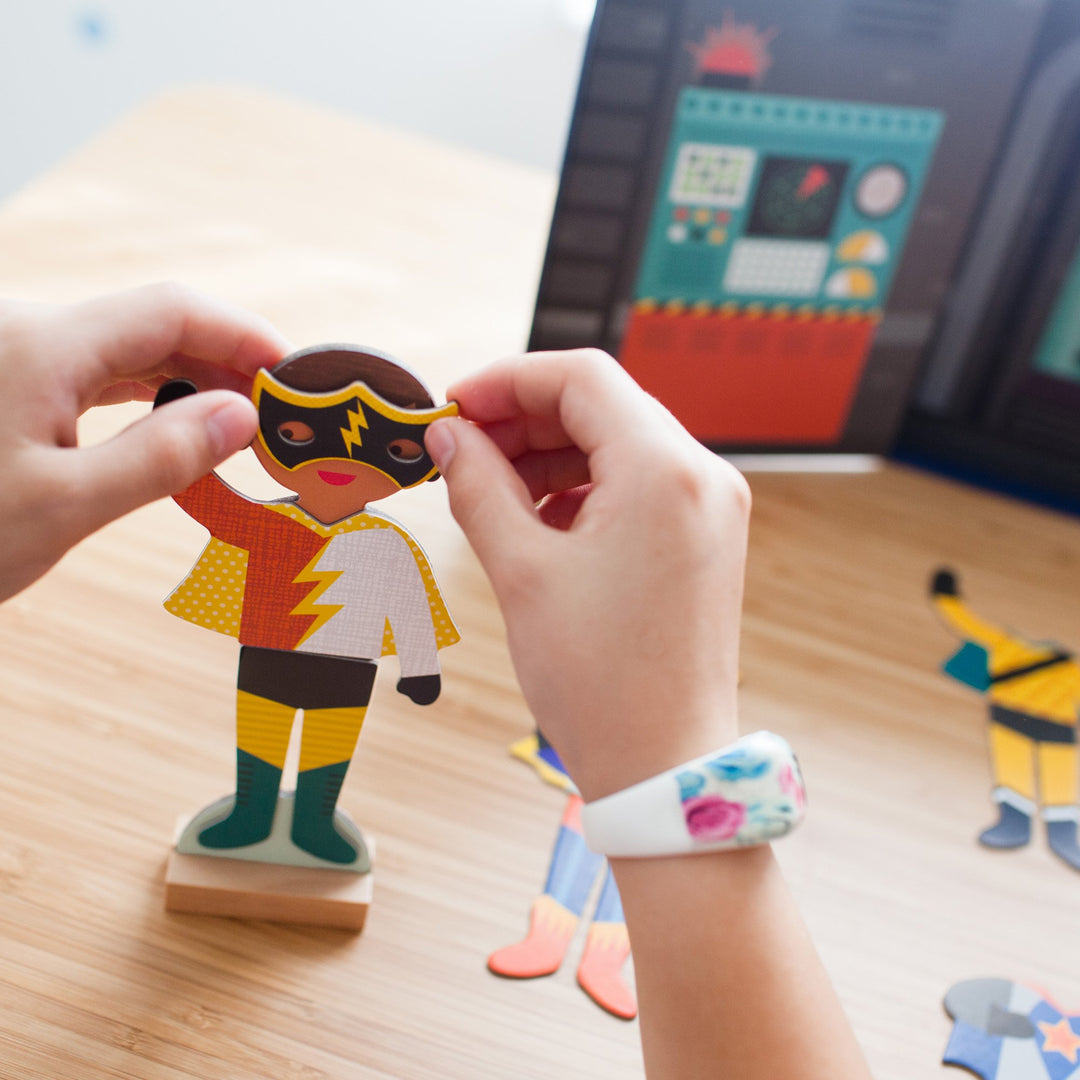 Superheroes Magnetic Dress Up Play Set lifestyle